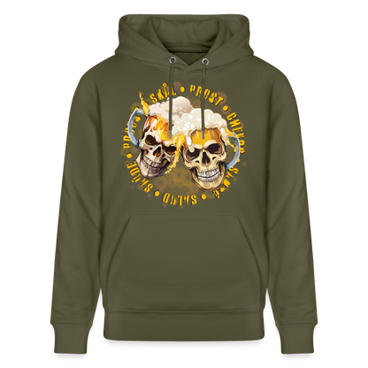 Party Skull Design – Unisex Bio-Hoodie - Khaki Grün