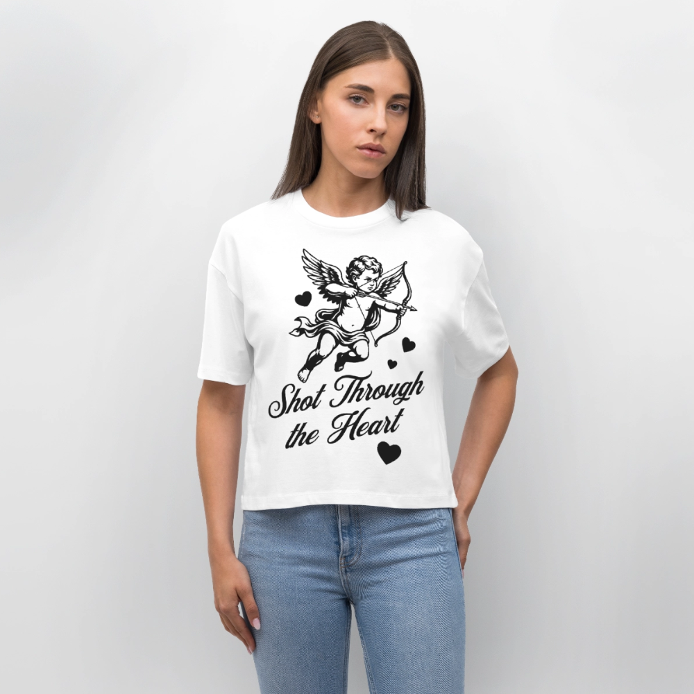 Amor Design – Frauen Boxy Bio-T-Shirt - Weiß