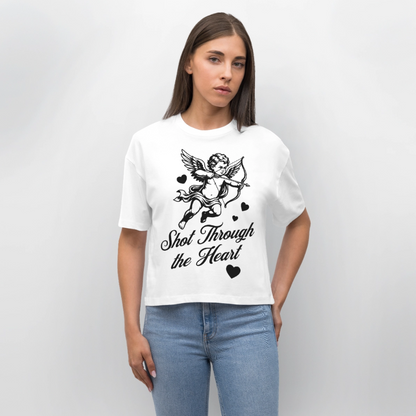 Amor Design – Frauen Boxy Bio-T-Shirt - Weiß
