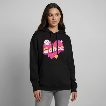 Schnee Design – Oversized Unisex Hoodie - Schwarz