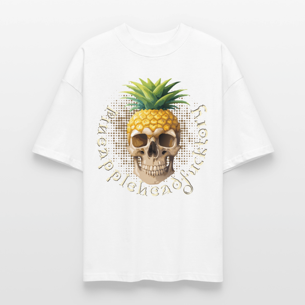 Pineapple Skull Design - Oversized Unisex Bio T-Shirt - Weiß