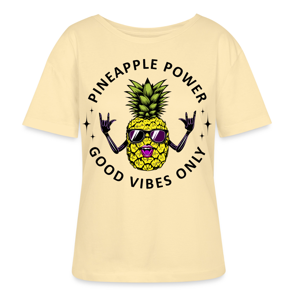 Pineapple Power Design – Rundhals Frauen Bio-T-Shirt - Creme