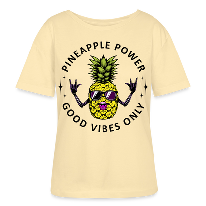 Pineapple Power Design – Rundhals Frauen Bio-T-Shirt - Creme