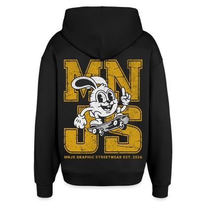 Skate Bunny Design – Oversized Unisex Hoodie - Schwarz