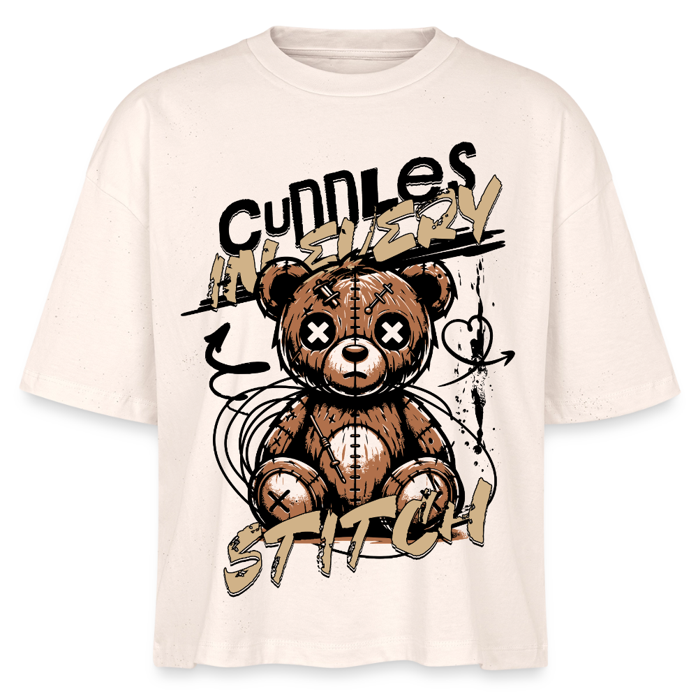 Bear Design – Frauen Boxy Bio-T-Shirt - Natur