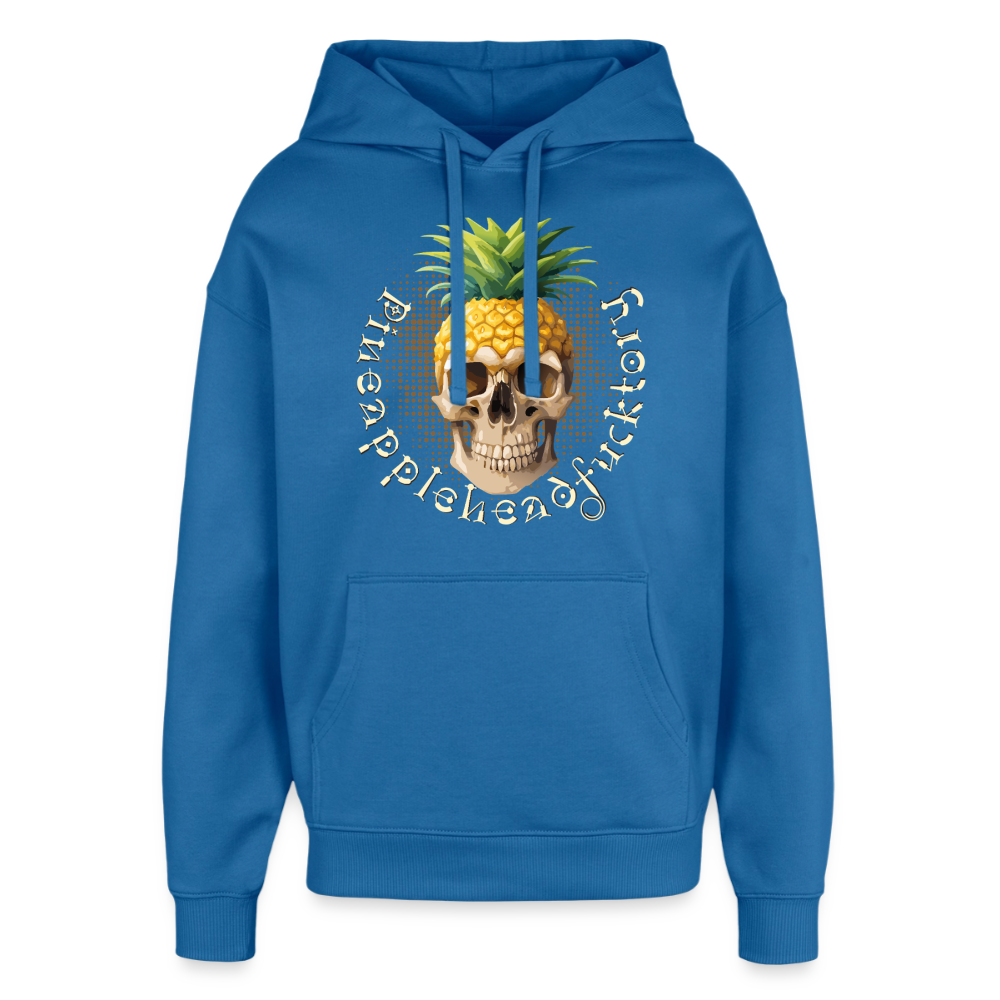 Pineapple Skull Design - Oversized Unisex Hoodie - Achtsames Blau