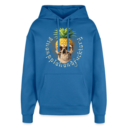 Pineapple Skull Design - Oversized Unisex Hoodie - Achtsames Blau