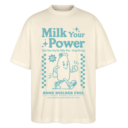 Milk Your Power Design – Oversized Unisex Bio T-Shirt - Natur
