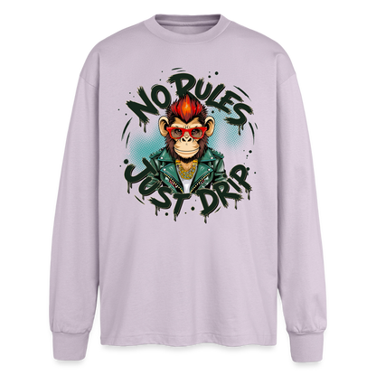 Monkey No Rules Design – Oversized Langarmshirt - verblasstes Lila