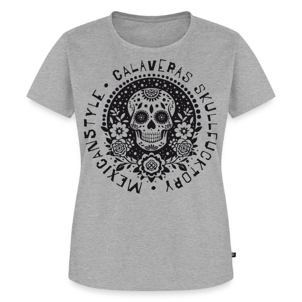 Sugar Skull Black Design - Frauen Premium T-Shirt - Grau meliert