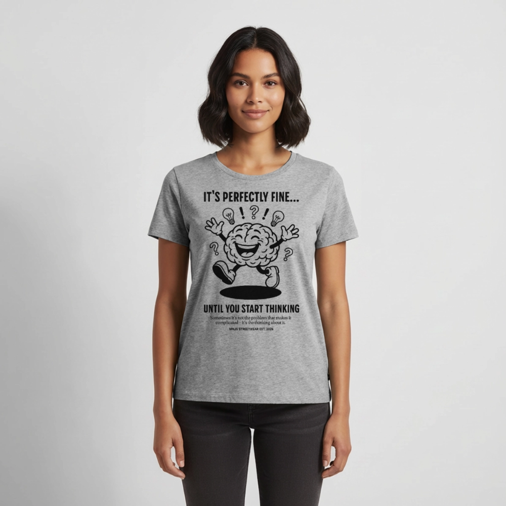 Brain Design – Frauen Premium T-Shirt - Grau meliert