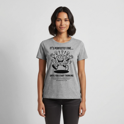 Brain Design – Frauen Premium T-Shirt - Grau meliert
