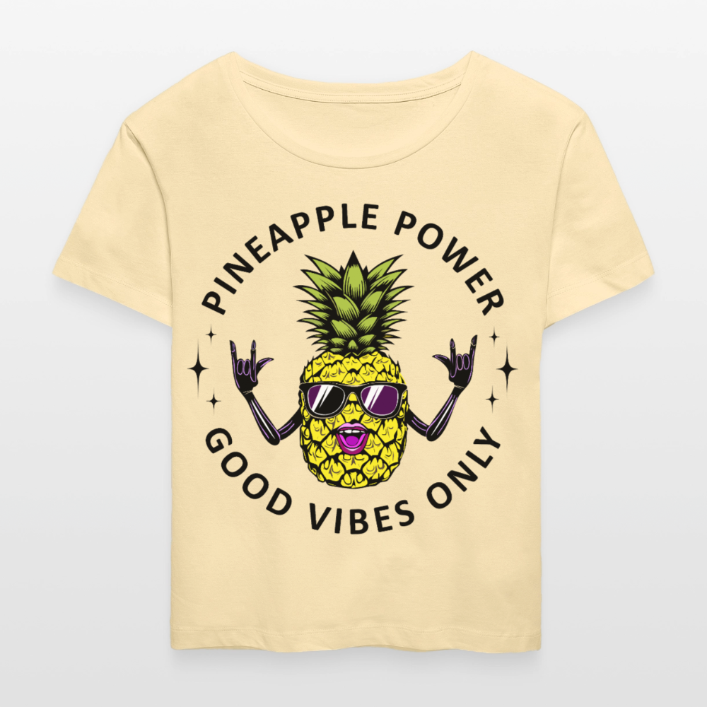 Pineapple Power Design – Rundhals Frauen Bio-T-Shirt - Creme