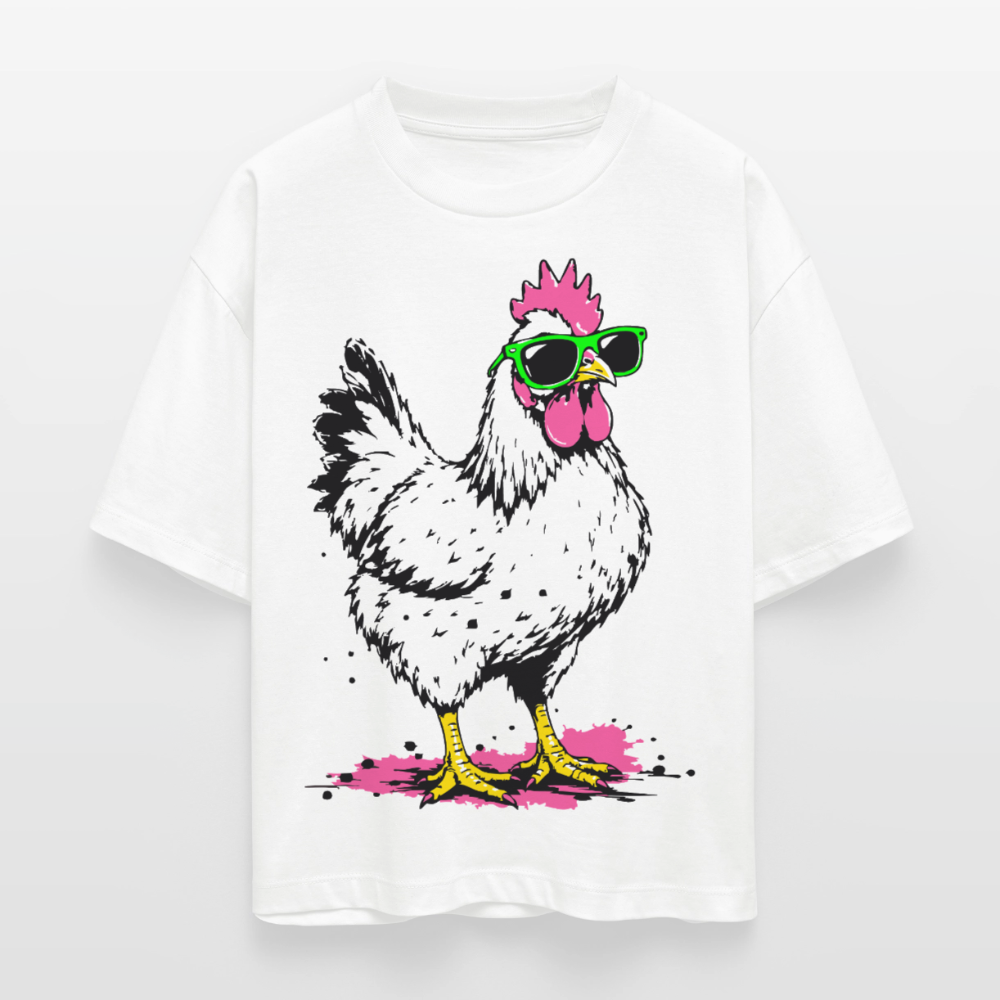Street Chicken Design – Frauen Boxy Bio-T-Shirt - Weiß