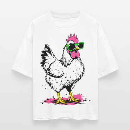 Street Chicken Design – Frauen Boxy Bio-T-Shirt - Weiß