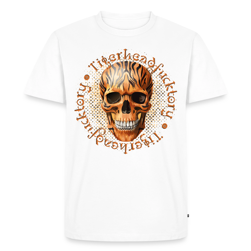 Tiger Skull Design – Männer Premium T-Shirt - Weiß