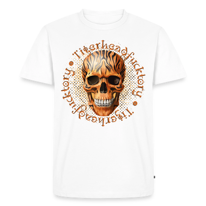 Tiger Skull Design – Männer Premium T-Shirt - Weiß
