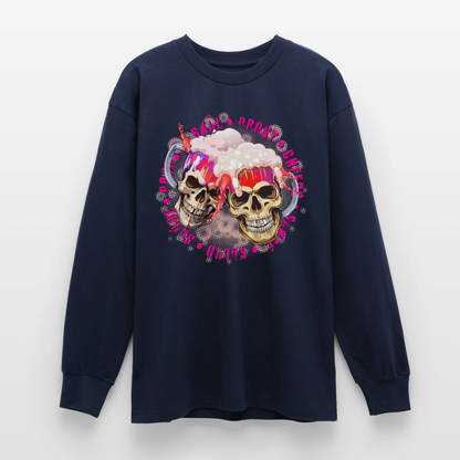 Party Skull Design Pink – Oversized Langarmshirt - Navy