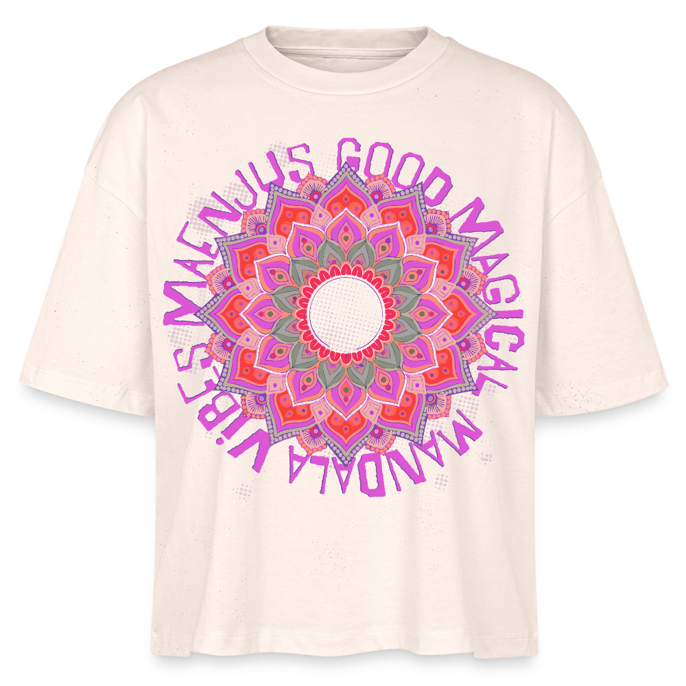 Mandala Pink Design – Frauen Boxy Bio-T-Shirt - Natur