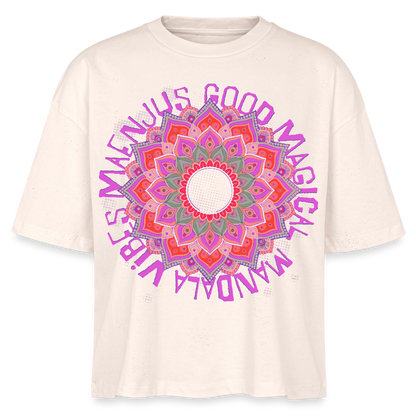 Mandala Pink Design – Frauen Boxy Bio-T-Shirt - Natur