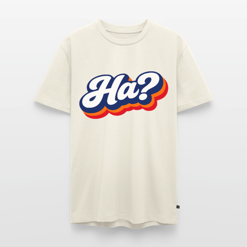 Ha? Design – Männer Premium T-Shirt - Naturweiß