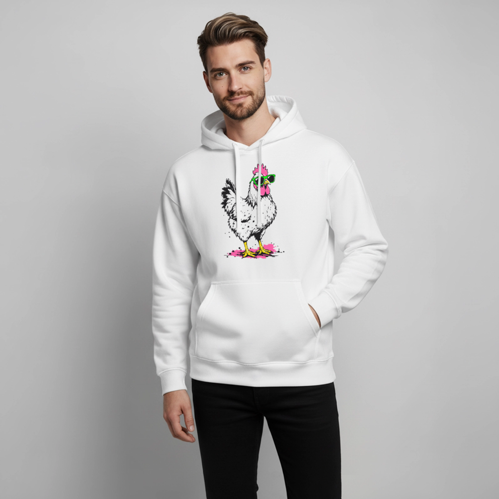 Street Chicken Design – Oversized Unisex Hoodie - Weiß