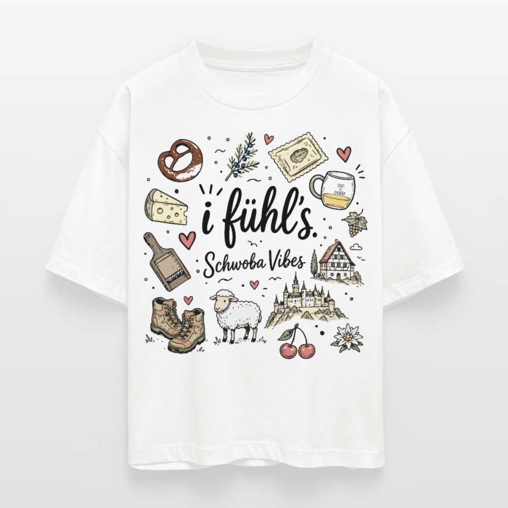 Alb Liebe Design – Frauen Boxy Bio-T-Shirt - Weiß
