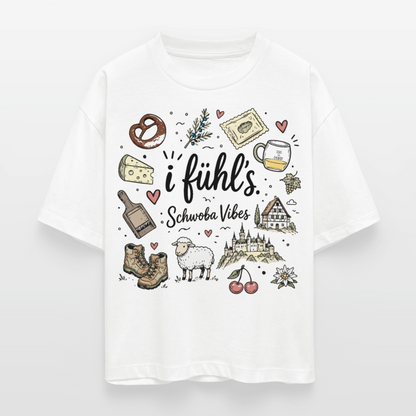 Alb Liebe Design – Frauen Boxy Bio-T-Shirt - Weiß