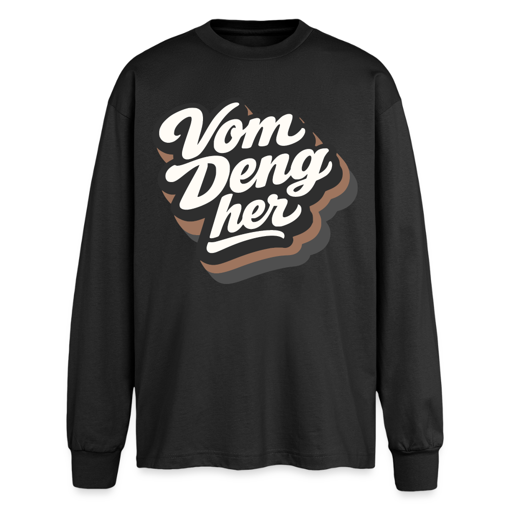 Vom Deng her Design – Oversized Langarmshirt - Schwarz