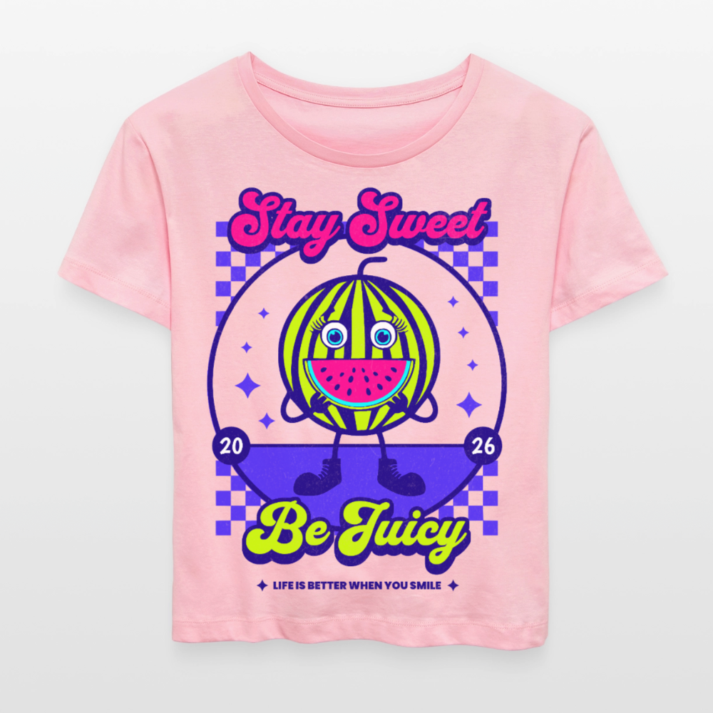 Stay Sweet Design – Rundhals Frauen Bio-T-Shirt - Hellrosa