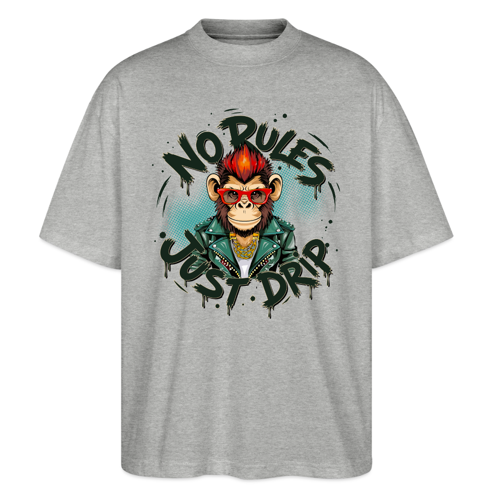 Monkey No Rules Design – Unisex Bio T-Shirt - Grau meliert