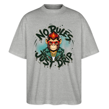 Monkey No Rules Design – Unisex Bio T-Shirt - Grau meliert