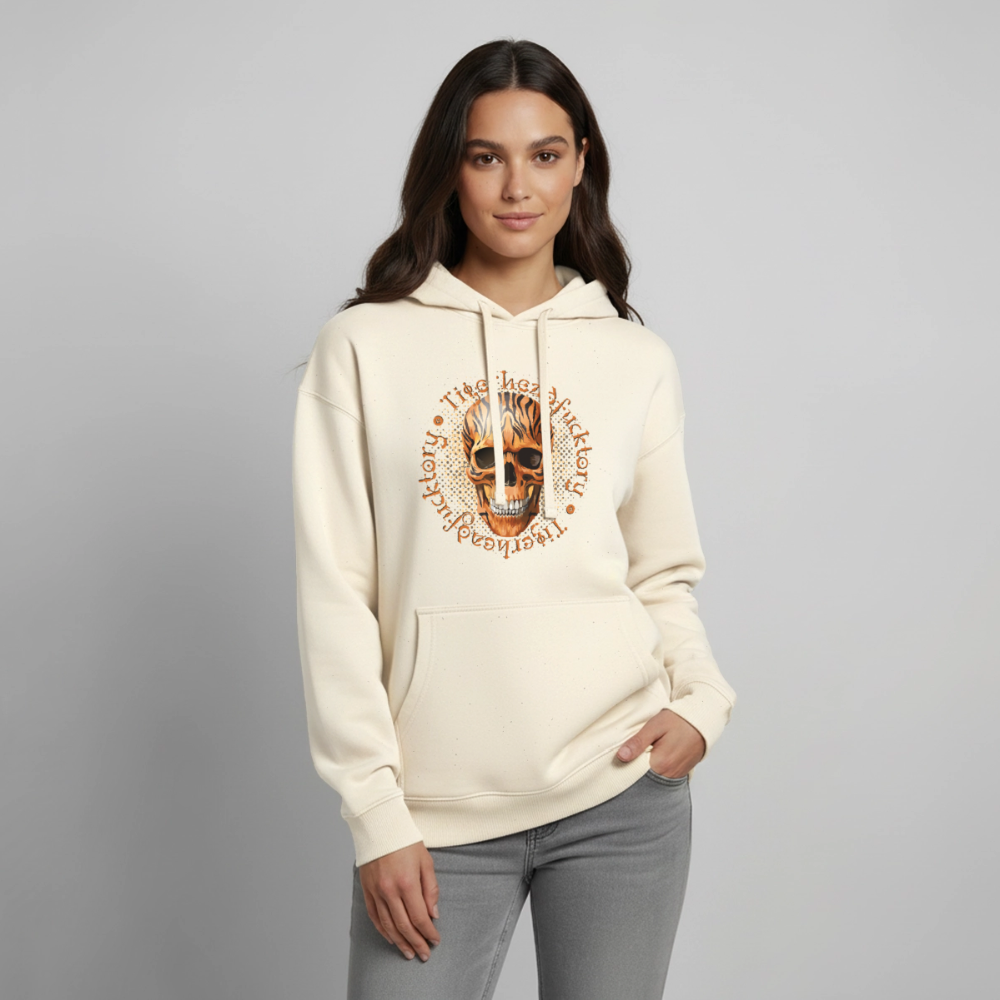 Tiger Skull Design – Oversized Unisex Hoodie - Natur