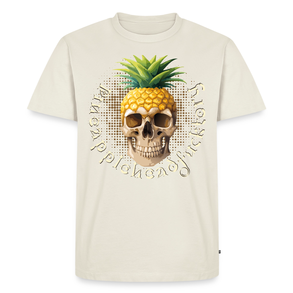 Pineapple Skull Design - Männer Premium T-Shirt - Naturweiß