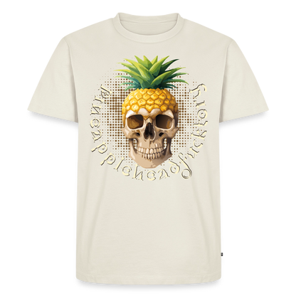 Pineapple Skull Design - Männer Premium T-Shirt - Naturweiß