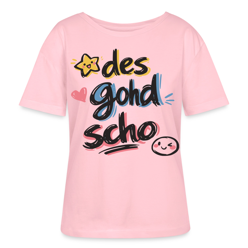 Des gohd scho Design – Rundhals Frauen Bio-T-Shirt - Hellrosa