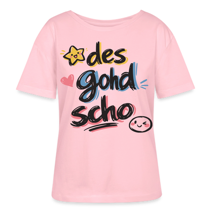 Des gohd scho Design – Rundhals Frauen Bio-T-Shirt - Hellrosa