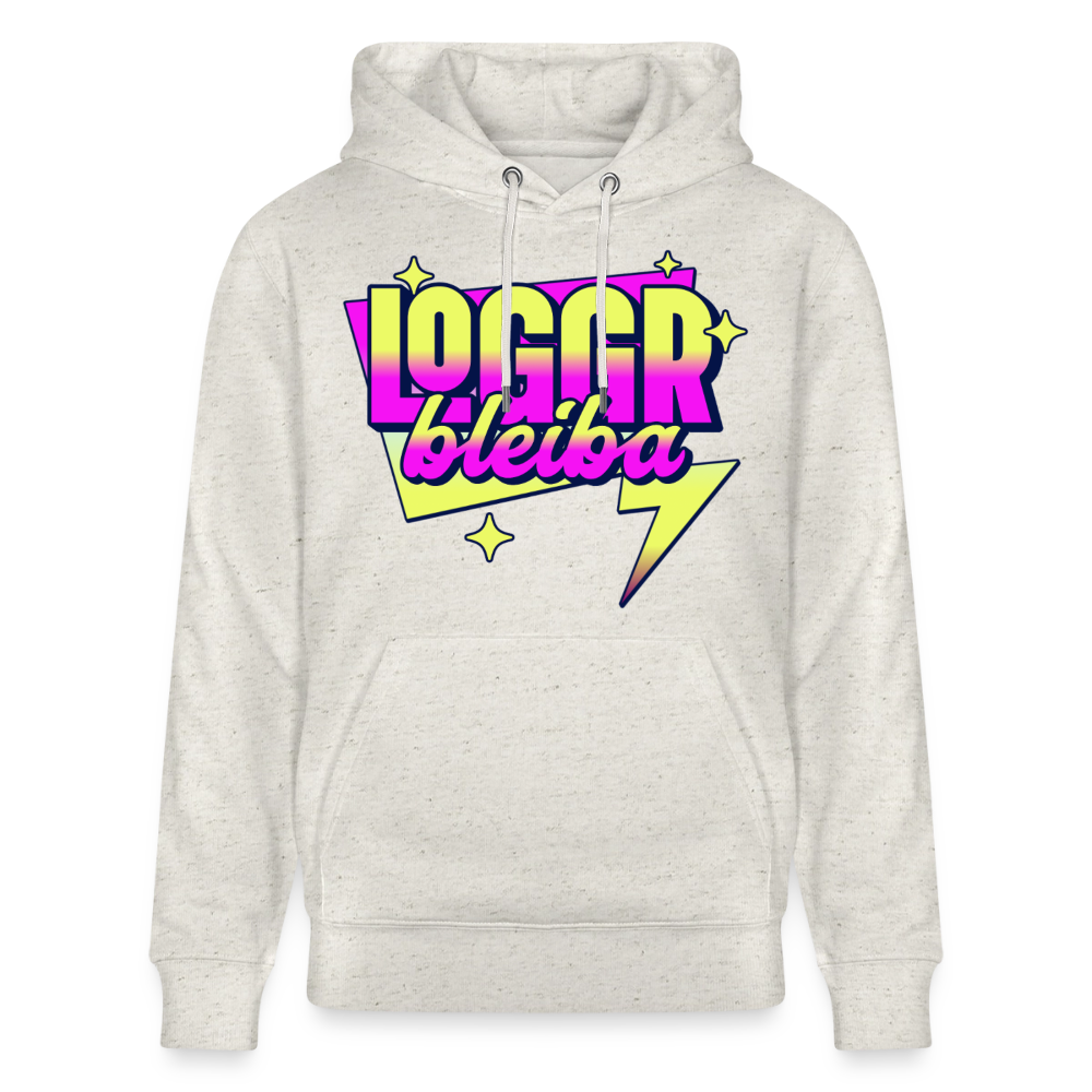 Logo bleibt Design – Unisex Bio-Hoodie - Beige meliert