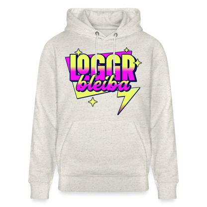 Logo bleibt Design – Unisex Bio-Hoodie - Beige meliert