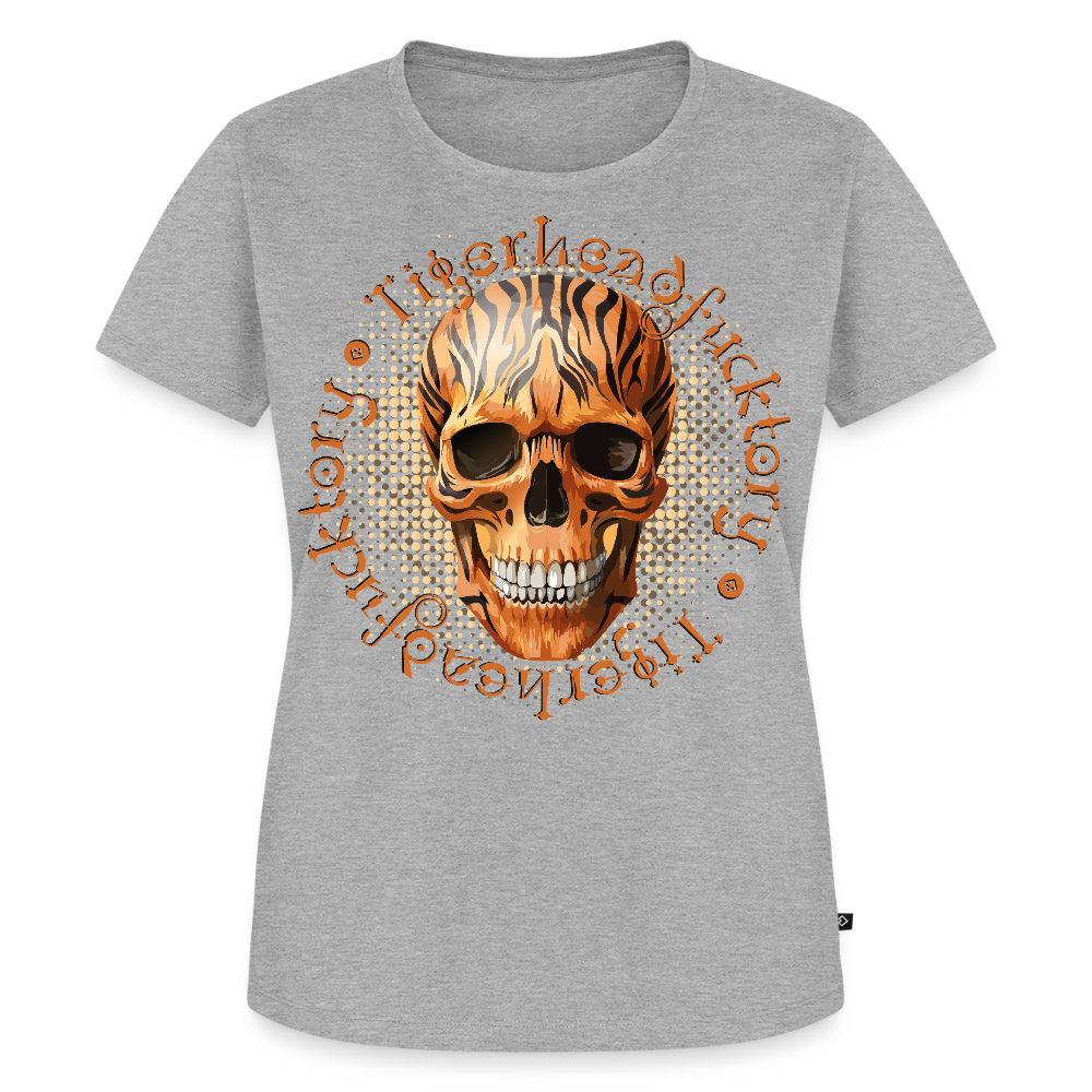 Tiger Skull Design – Frauen Premium T-Shirt - Grau meliert