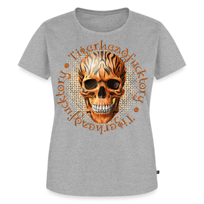 Tiger Skull Design – Frauen Premium T-Shirt - Grau meliert