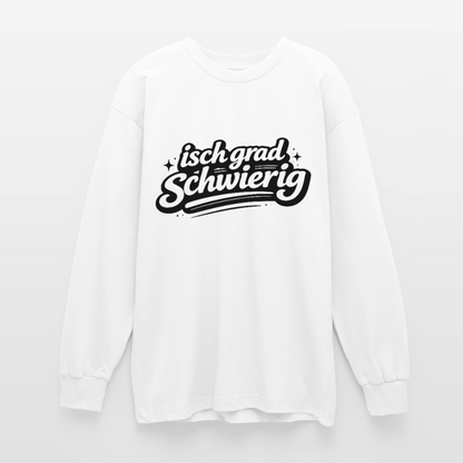 isch grad schwierig Design – Oversized Langarmshirt - Weiß