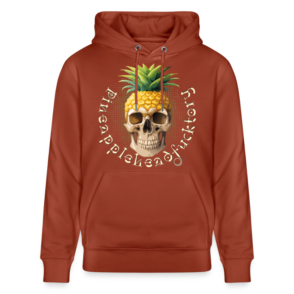 Pineapple Skull Design - Unisex Bio-Hoodie - Terrakotta