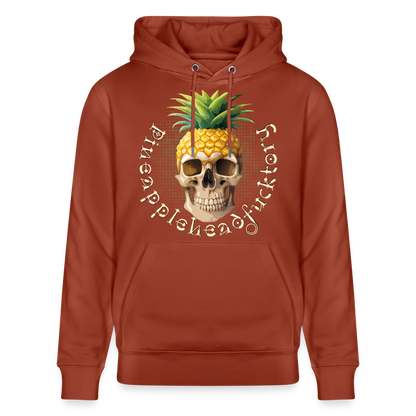 Pineapple Skull Design - Unisex Bio-Hoodie - Terrakotta