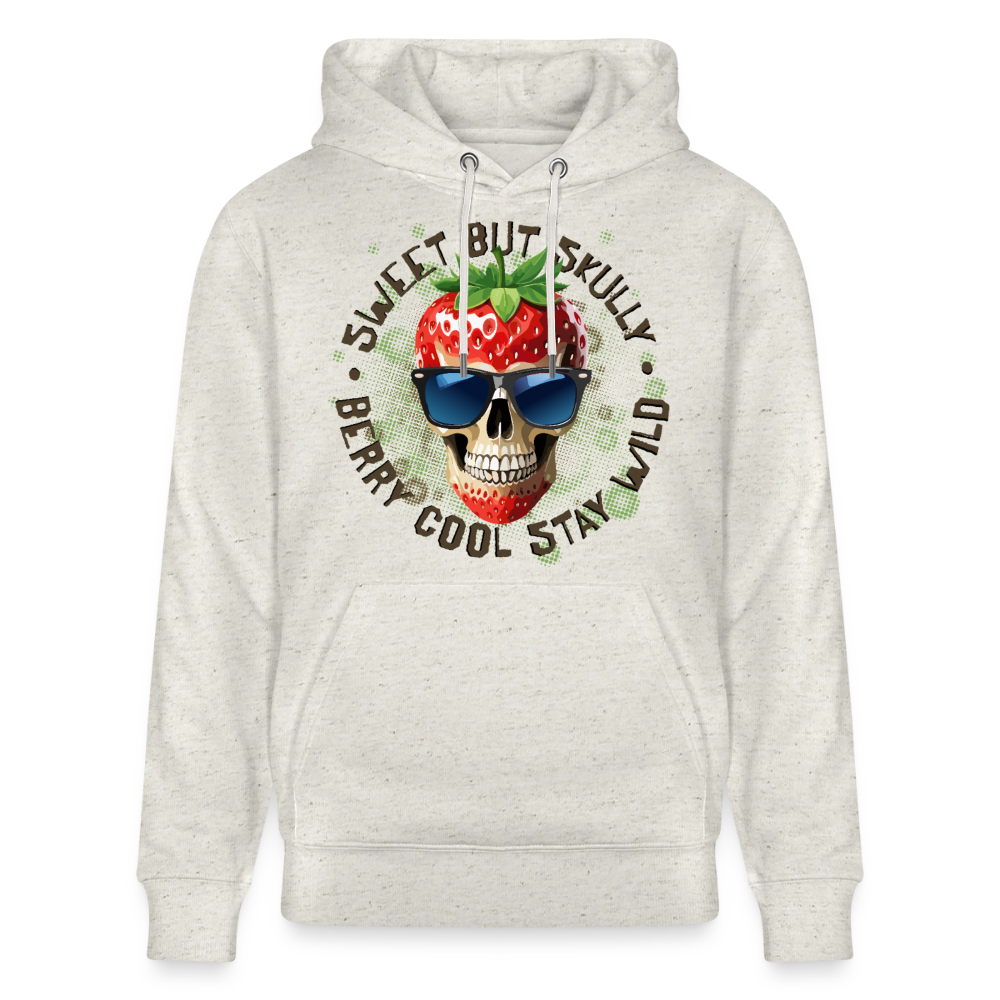 Strawberry Skull Design – Unisex Bio-Hoodie - Beige meliert