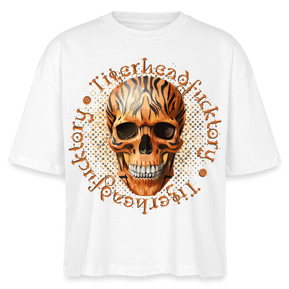 Tiger skull Design – Frauen Boxy Bio-T-Shirt - Weiß