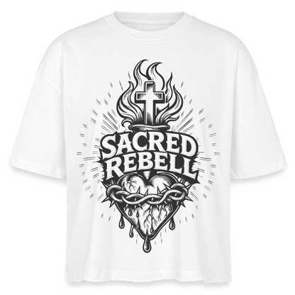 Sacred Rebell Design – Frauen Boxy Bio-T-Shirt - Weiß