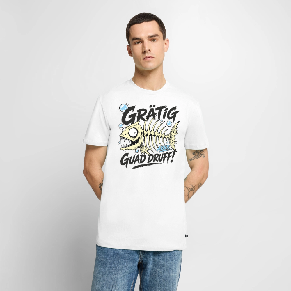 Fischskelett Grätig Design – Männer Premium T-Shirt - Weiß