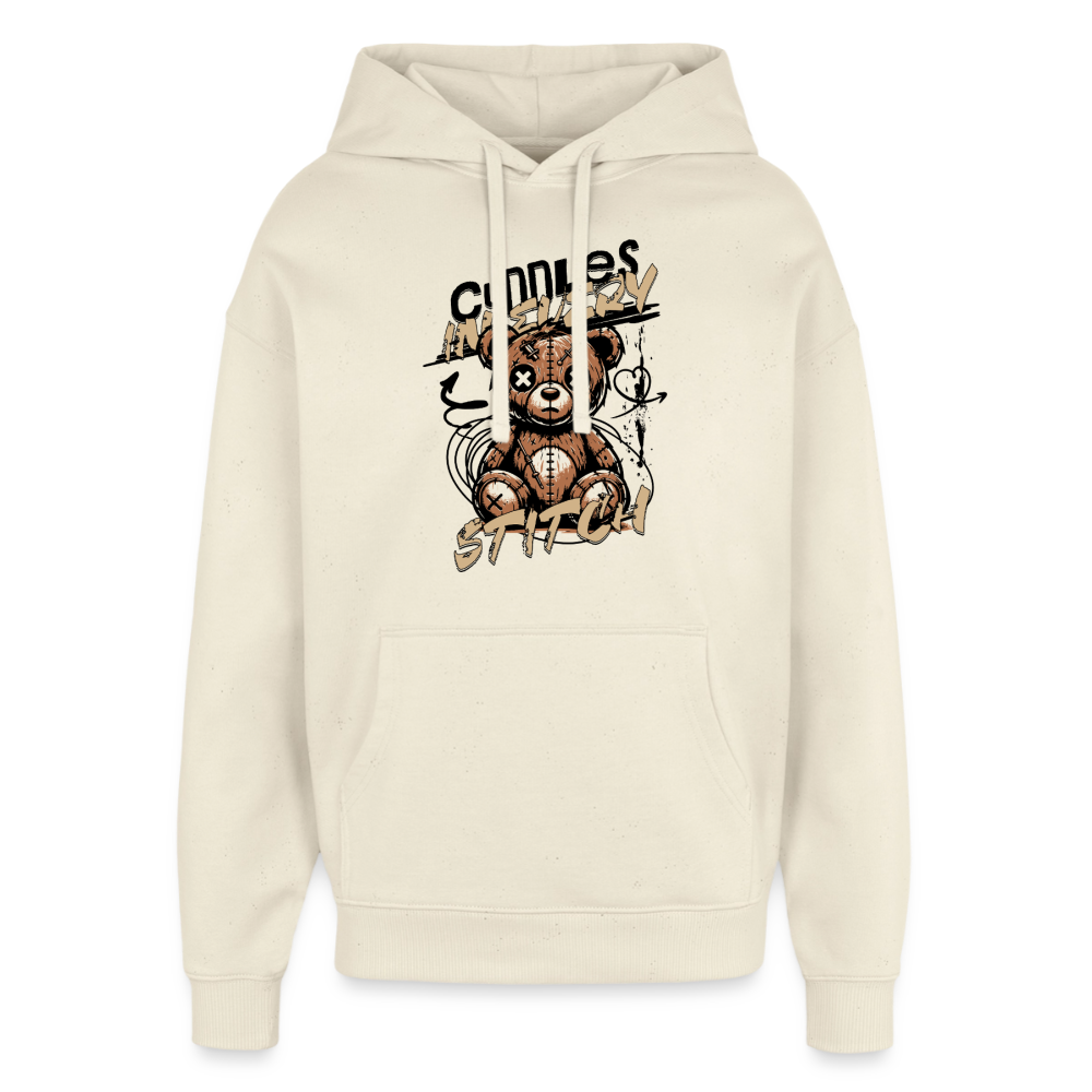 Bear Design – Oversized Unisex Hoodie - Natur