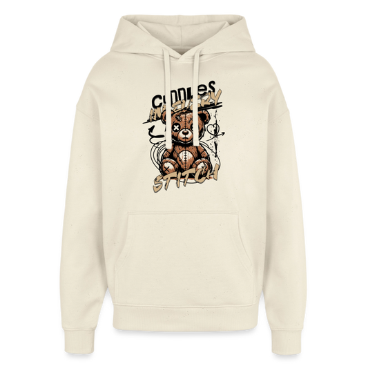 Bear Design – Oversized Unisex Hoodie - Natur